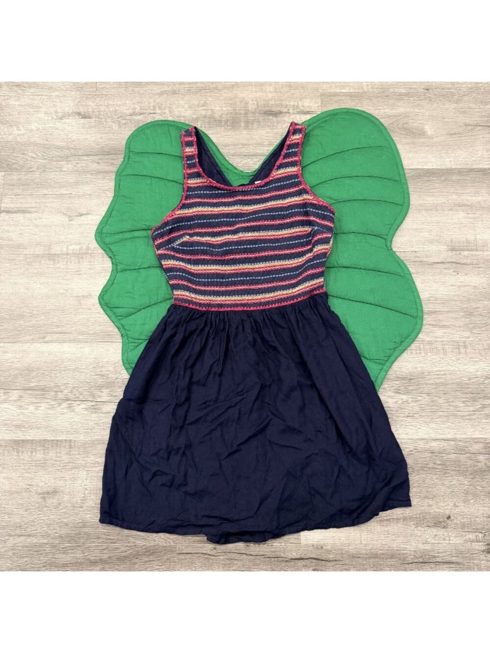 ONeill Womens Small Striped Crochet Bodice Sundress Beach Boho Lace Up Mini